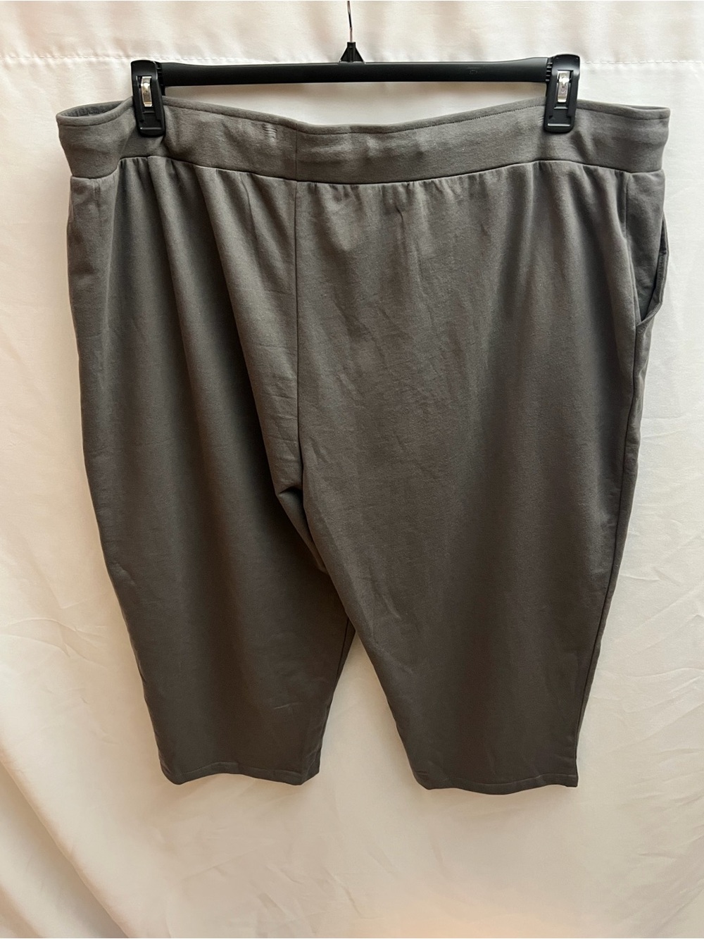 Women’s Gray Cotton Capri Pants 4X Plus Size Drawstring Pockets - Picture 3 of 6